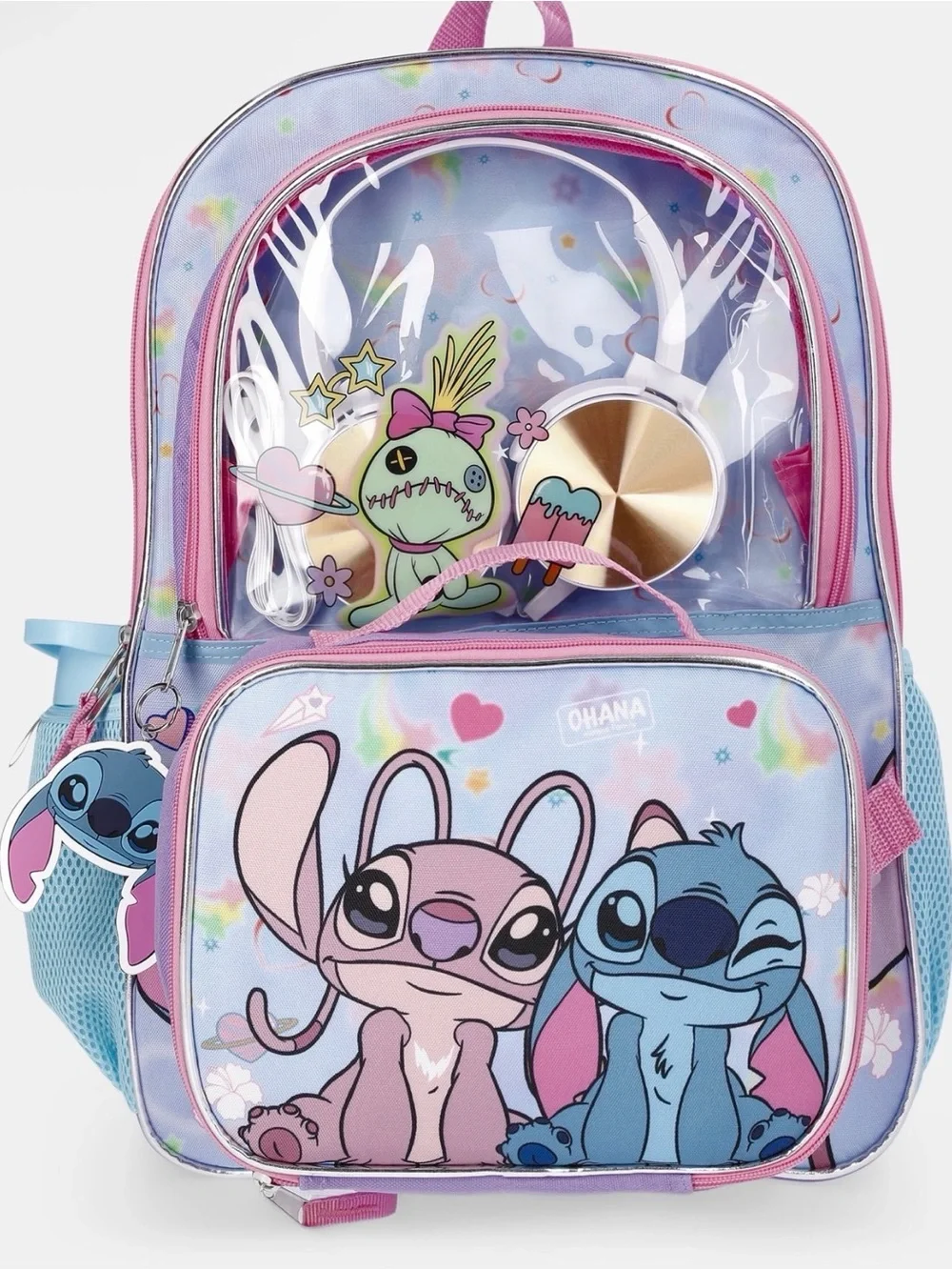 Licensed Stitch Kids Backpack and Lunch Bag Set - Purple, Pink, Light Blue